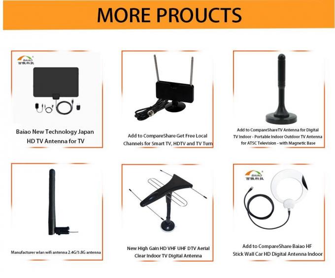 UHF 470 - 862MHz 100 ψηφιακών μίλια κεραιών TV με τη μαγνητική βάση 4