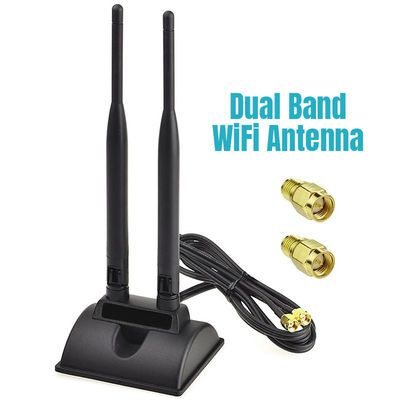 2.4GHz 5GHz Διπλή ζώνη αέρα Ασύρματη επικοινωνία WiFi Αντένα SMA Μαγνητική βάση για κάρτα δικτύου PCI-E Δρομολογητής