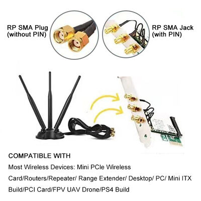 Κεραία WiFi Διπλής Ζώνης 2.4G 5.8G Omni Υψηλής Κέρδους, Κεραία Omni 8dBi για WiFi Router και Κάρτα Ασύρματου Δικτύου